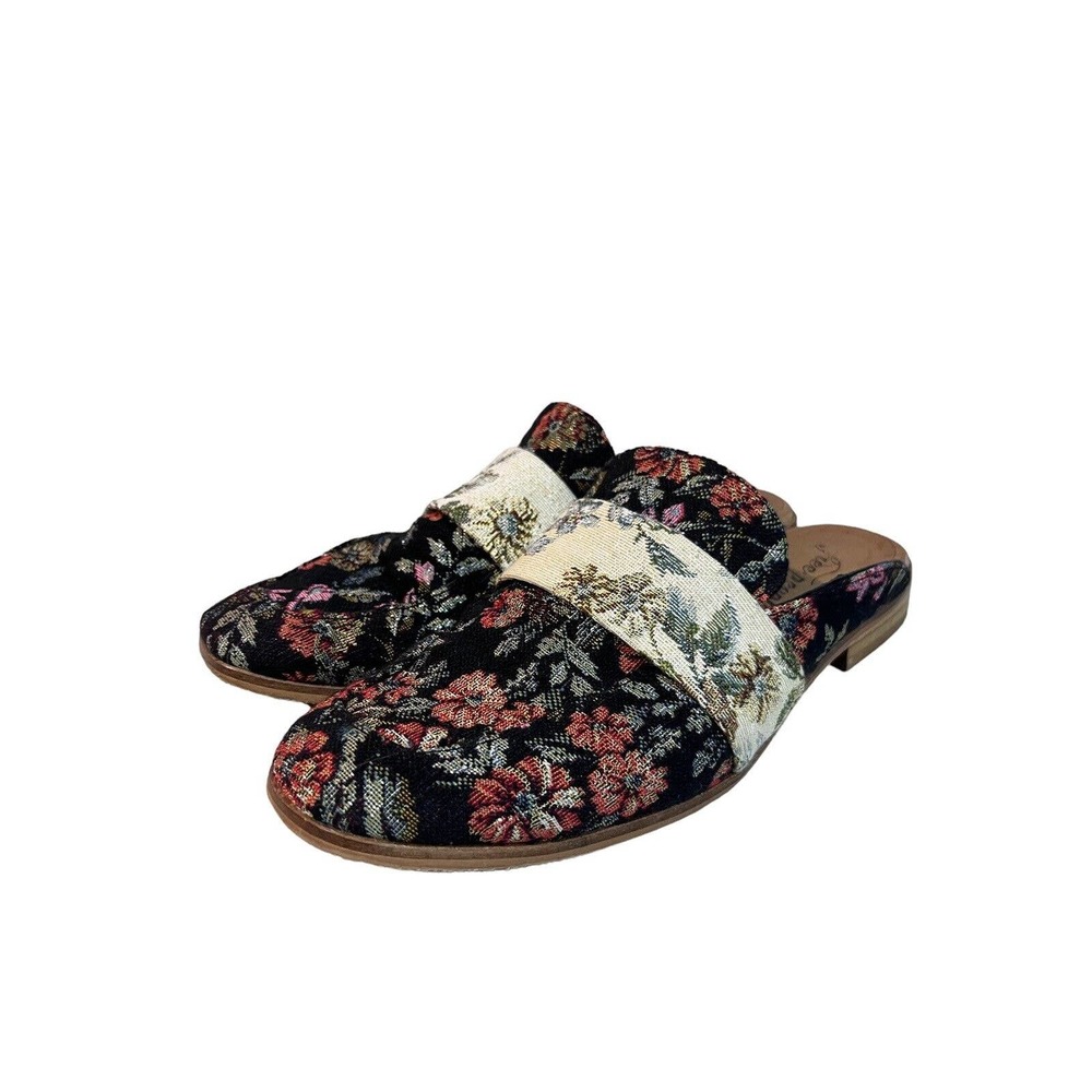 Free People Brocade at Ease Loafer Oxford Sang Mule Floral size 7 Grannycore